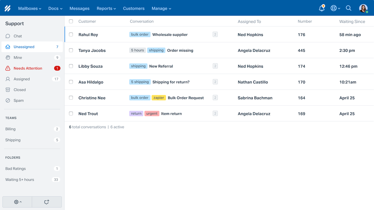 Helpscout Product Screen with overlay - INBOX