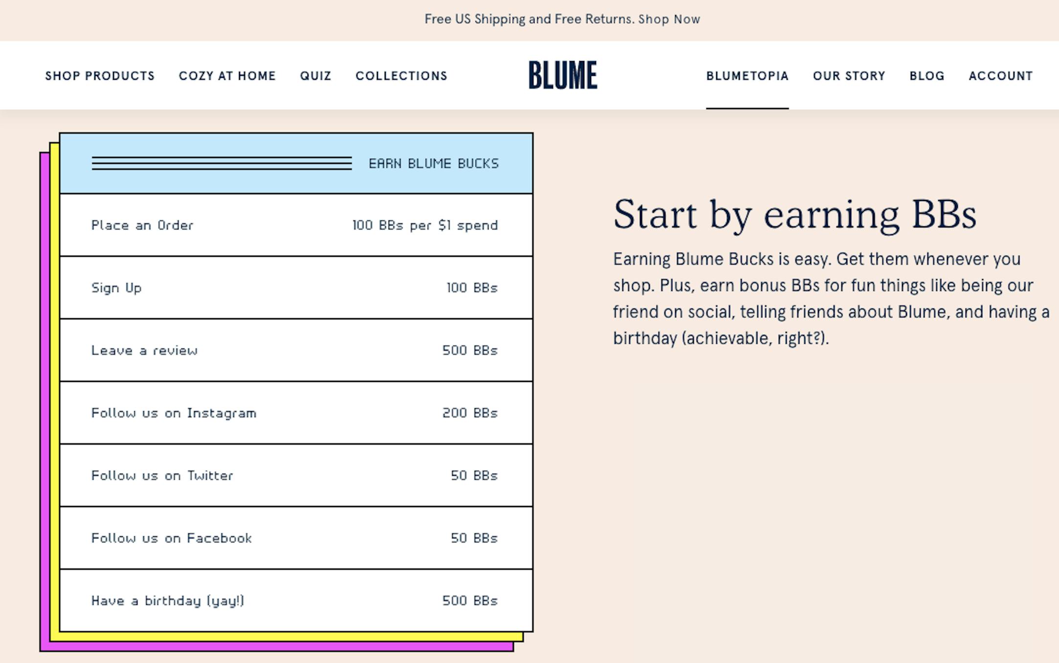 blume loyalty program