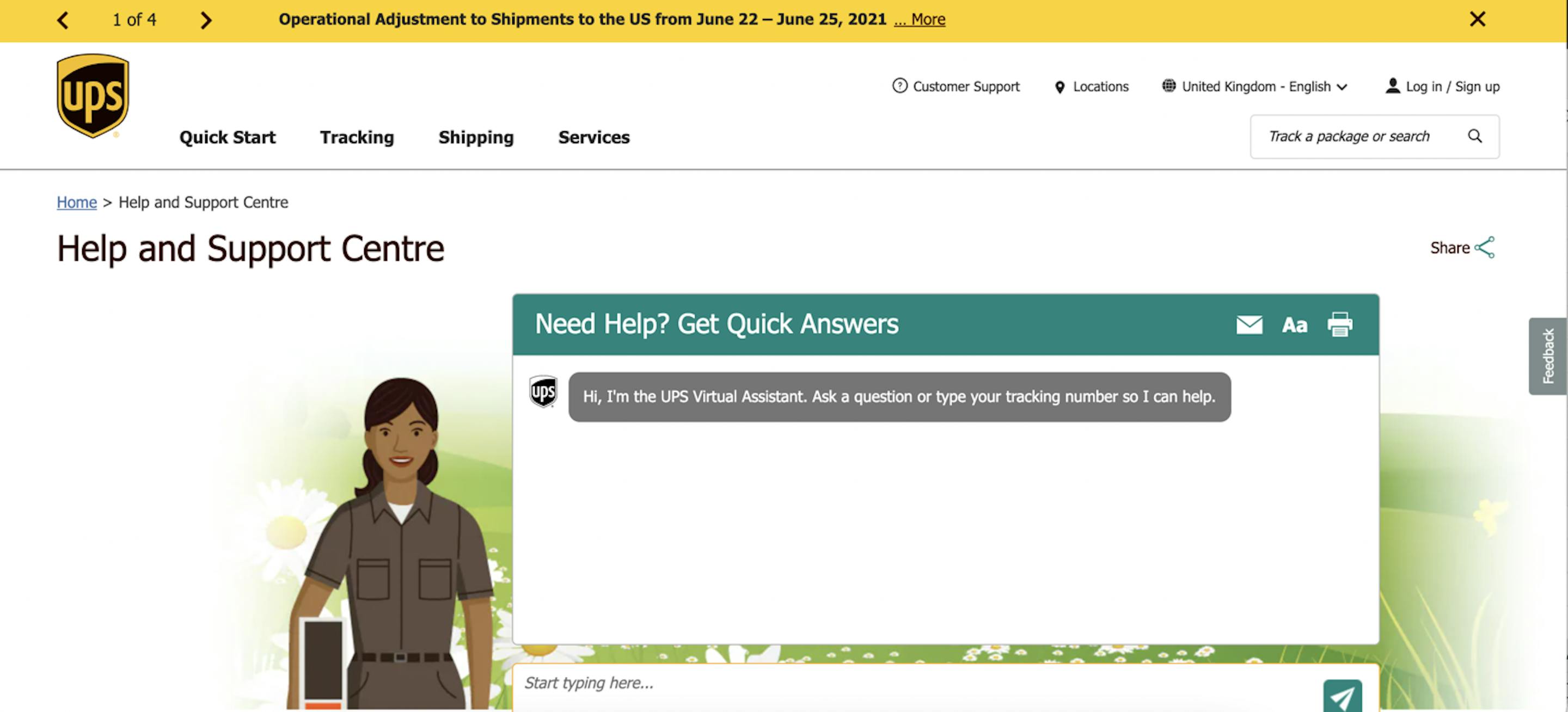 ups knowledge base example